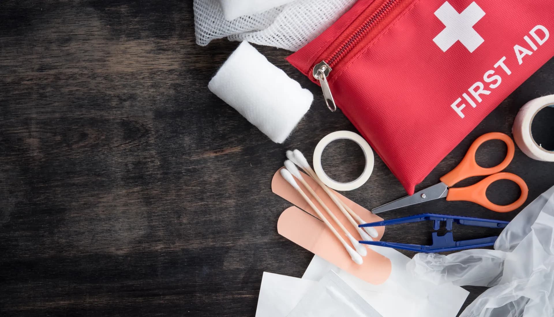 First aid kit and medical supplies